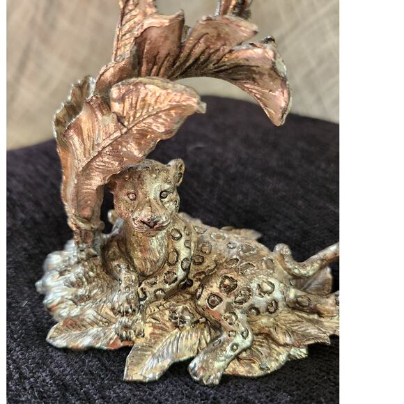 1990's Arthur Court candle holders, vintage set, Leopard and Elephant - Picture 2 of 14